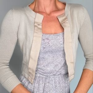 Women's xs p tahari cream 3/4 sleeve cardigan